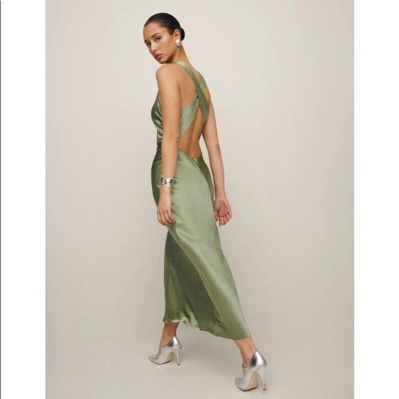 Reformation Casette Silk Dress - Picture 1 of 6